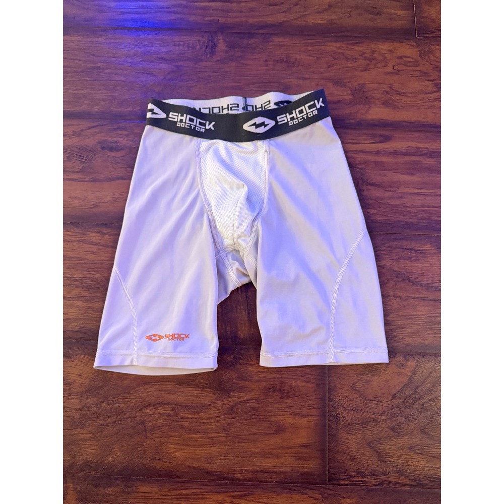 Shock Doctor‎ Compression Sliding Shorts White Boys XL Baseball